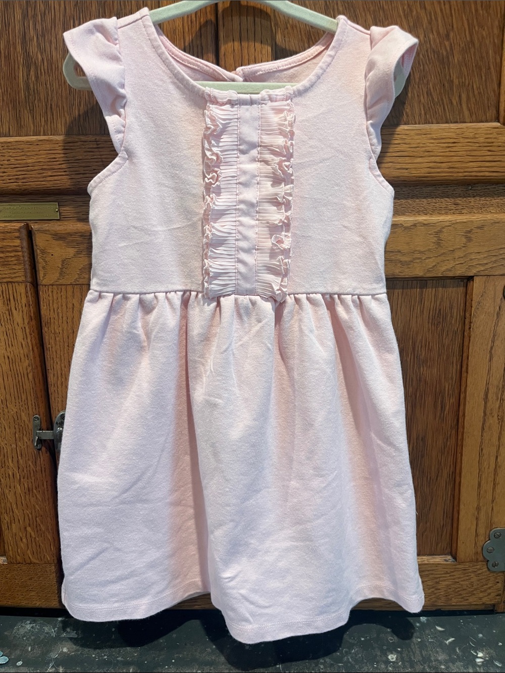 Janie and Jack Light Pink Ruffle Front Dress